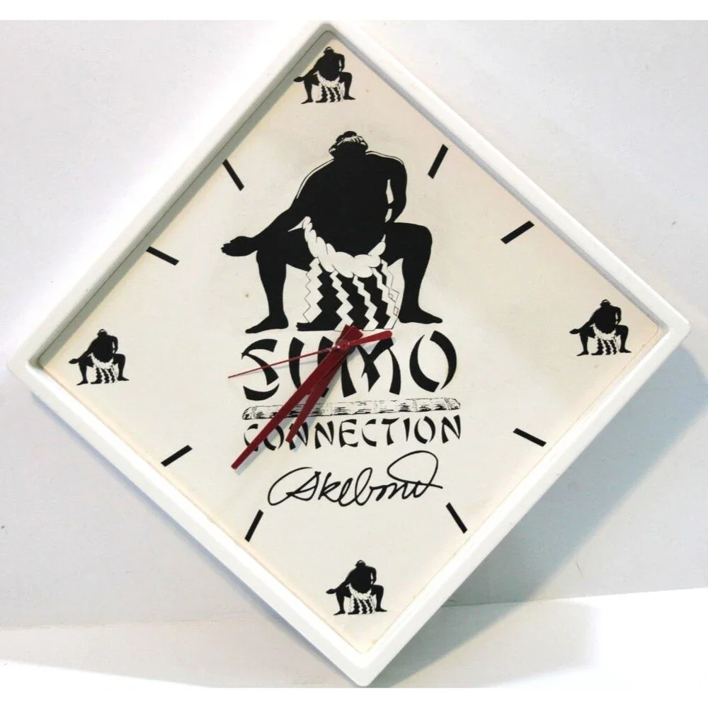 Vintage Sumo Wall Clock Signed Akebono Sumo Connection Japan Rare Not Working